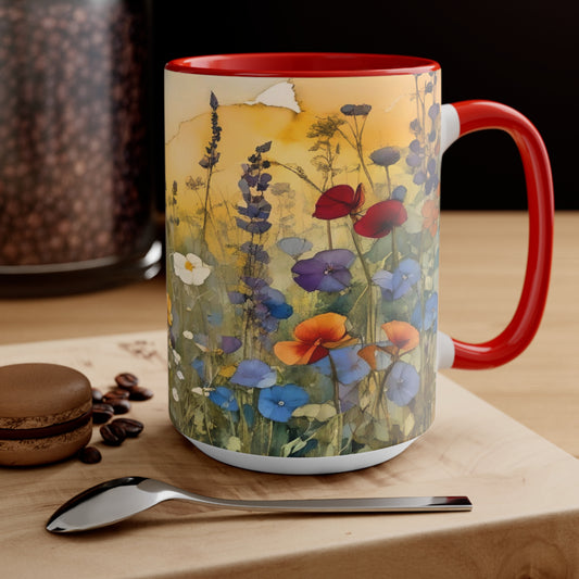 Wildflower Accent Mug with Color Inside