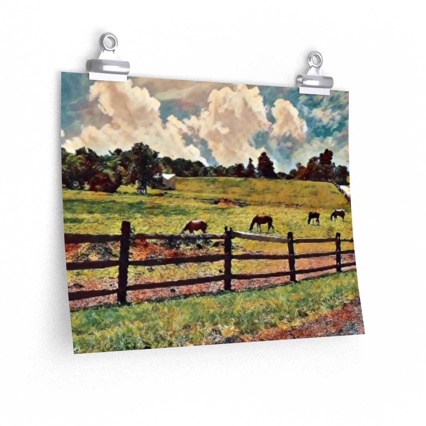 Impressionistic Pennsylvania Horse Farm Poster