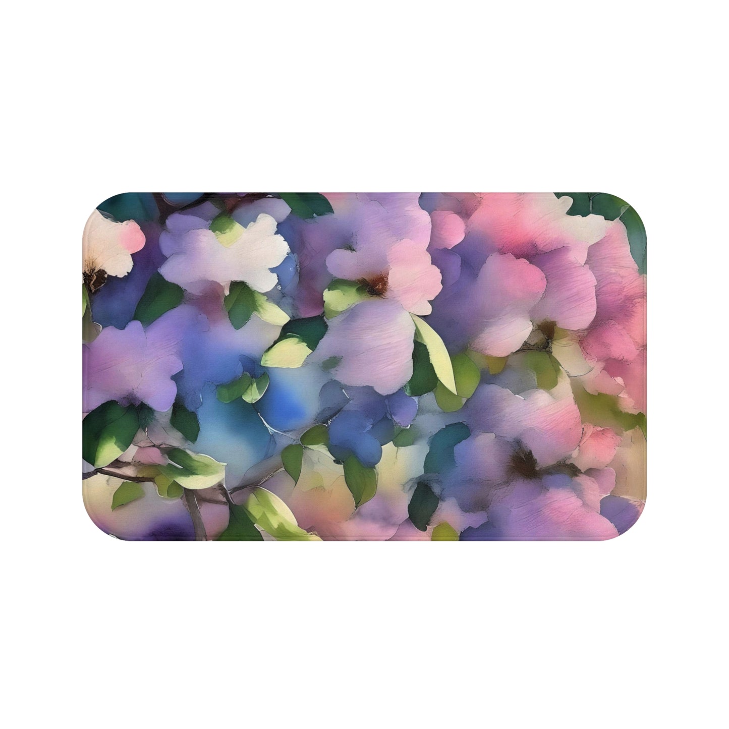 Impressionistic Floral  Bath Mat