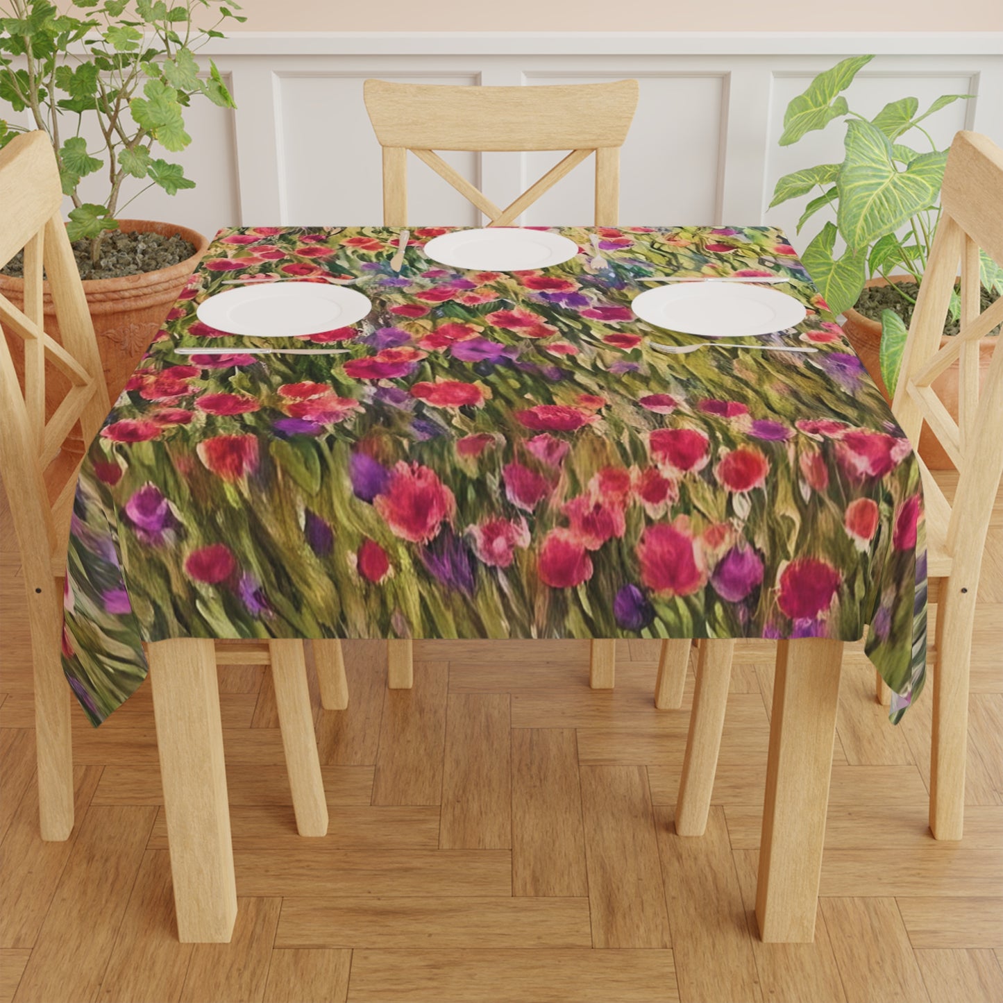 Impressionistic Wildflower Field Accent Tablecloth