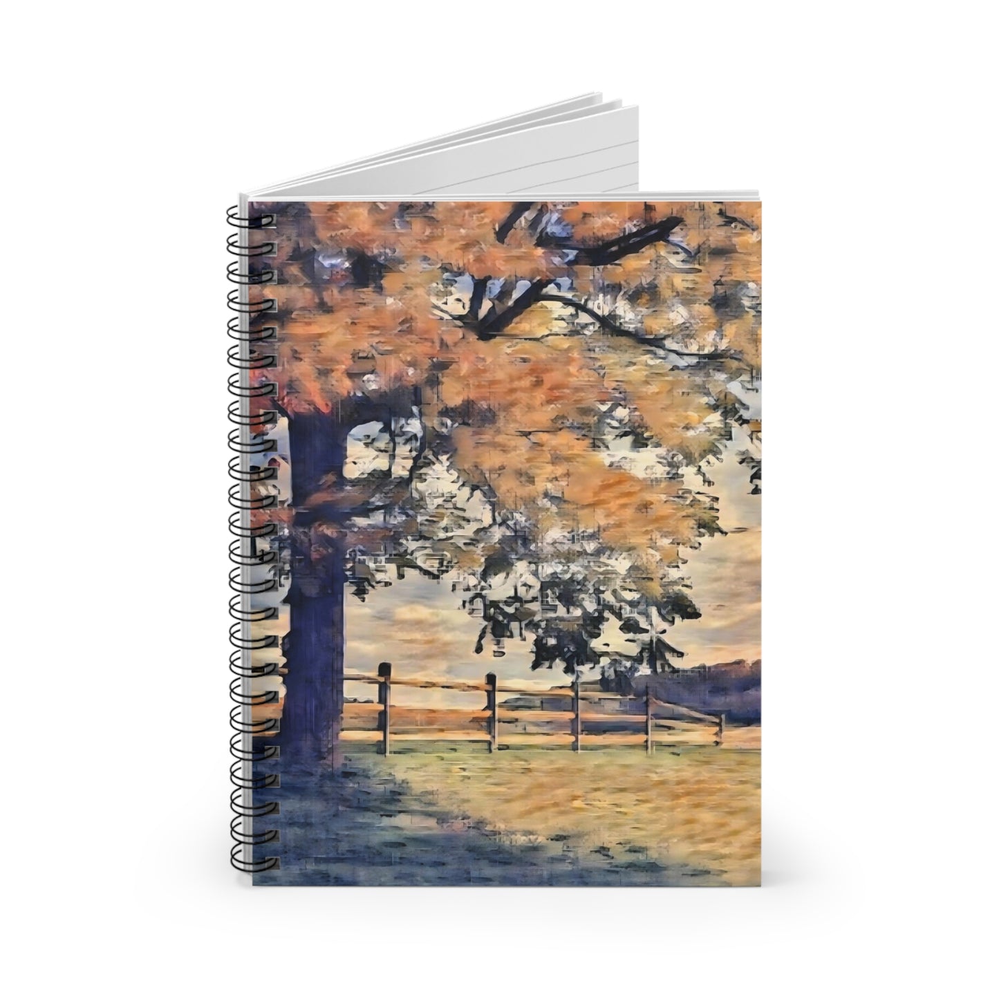 Fall Country Scene Spiral Notebook - Ruled Line