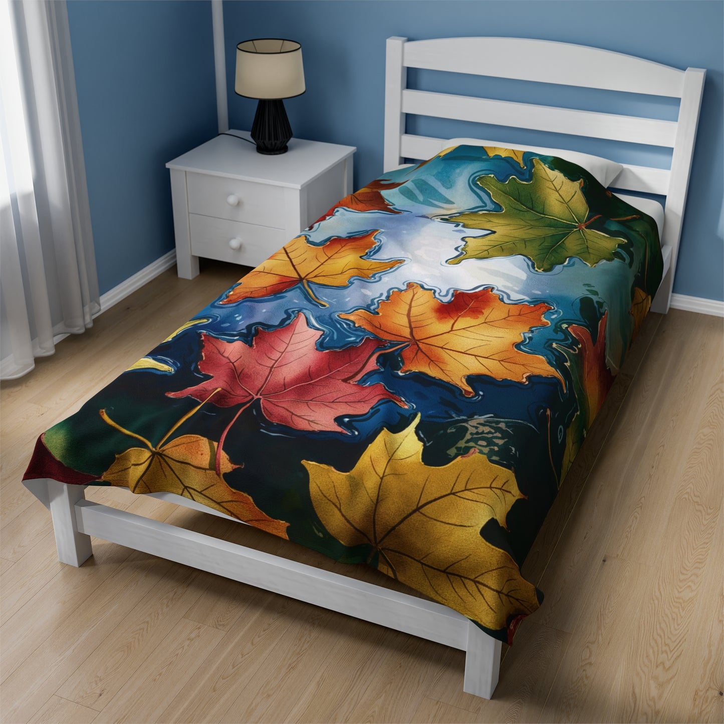 Falling Leaves Velveteen Blanket