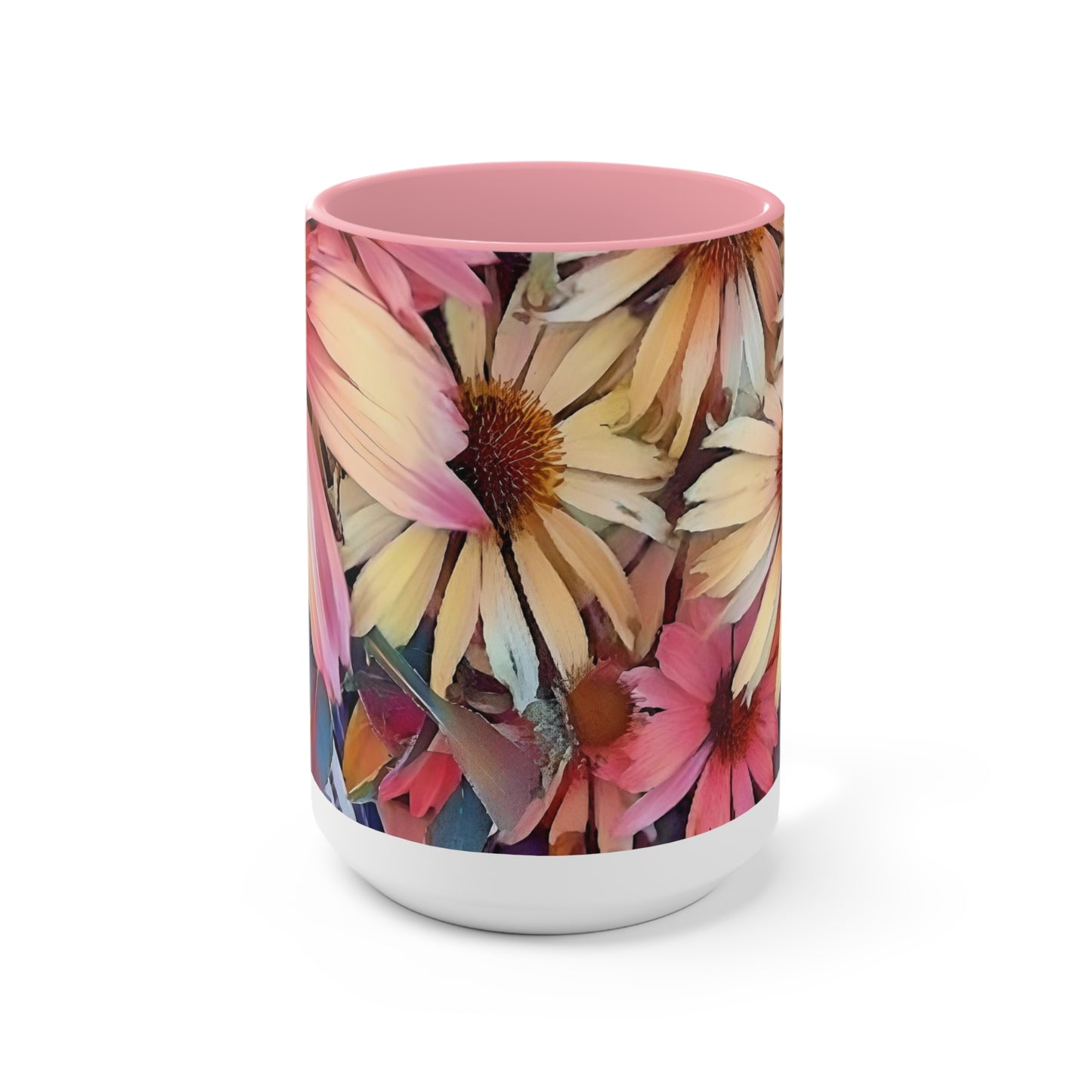 Pink Daisy Boho Accent Mugs