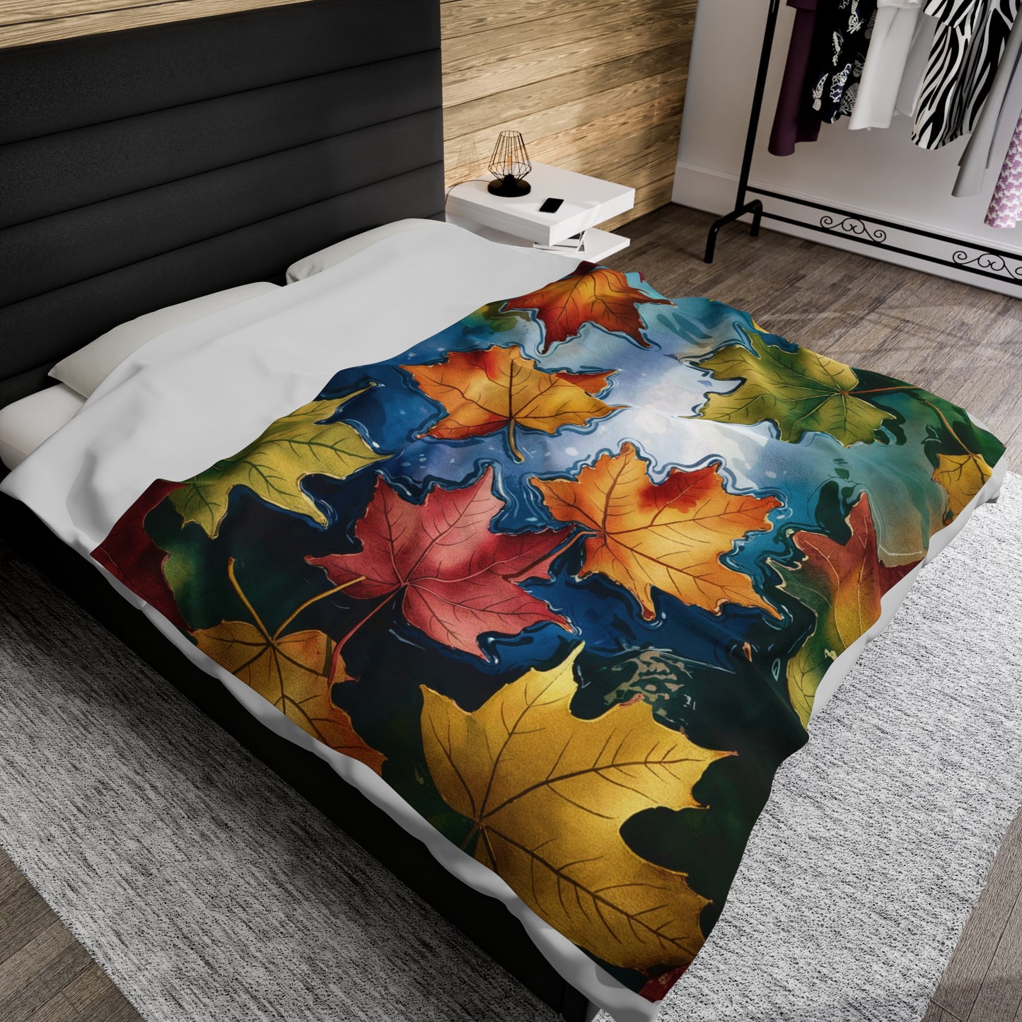 Falling Leaves Velveteen Blanket