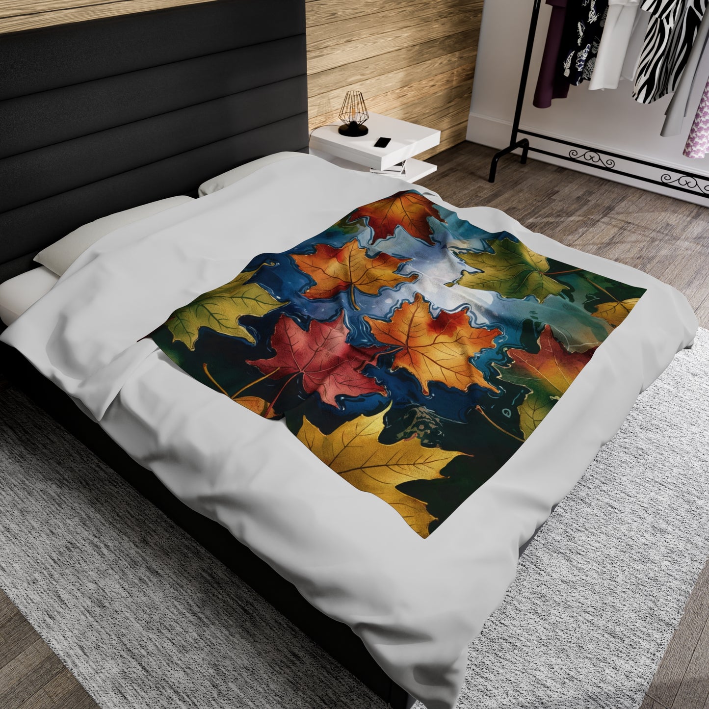 Falling Leaves Velveteen Blanket