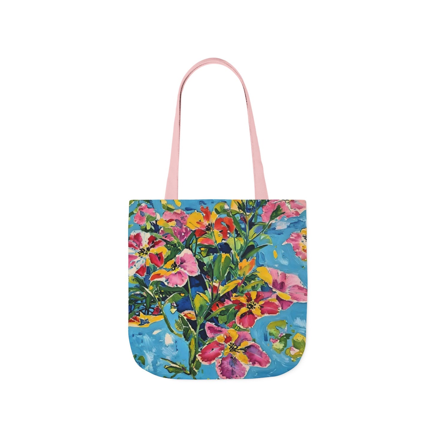 Floral Canvas Tote Bag — Bright Watercolor Garden Print