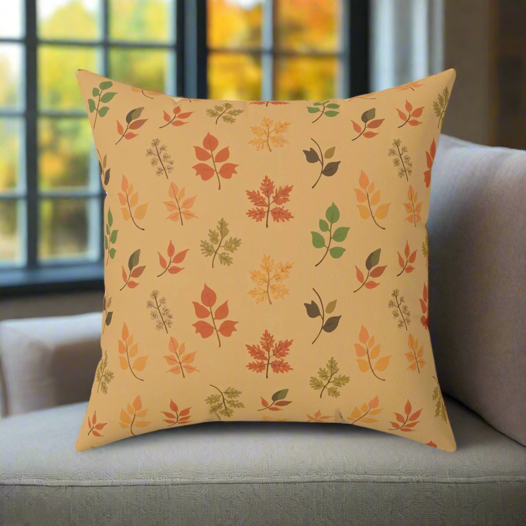 Floating Fall Leaves Accent Pillow