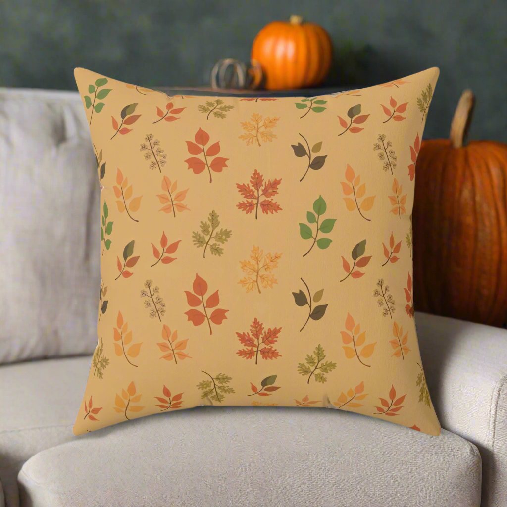 Floating Fall Leaves Accent Pillow