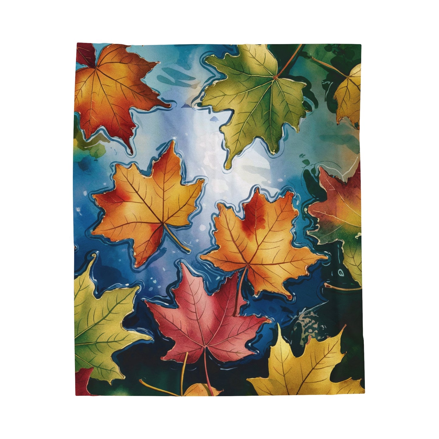 Falling Leaves Velveteen Blanket