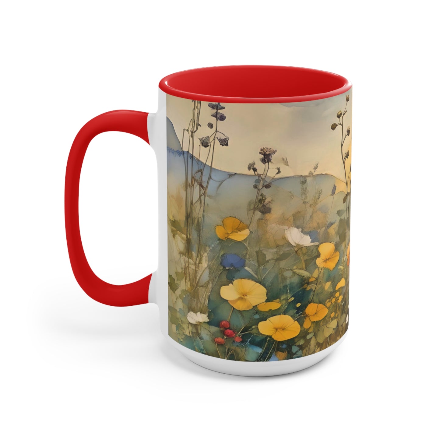 Wildflower Accent Mug with Color Inside