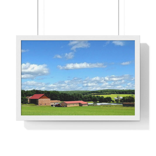 Farm Scene in Summer Framed Poster