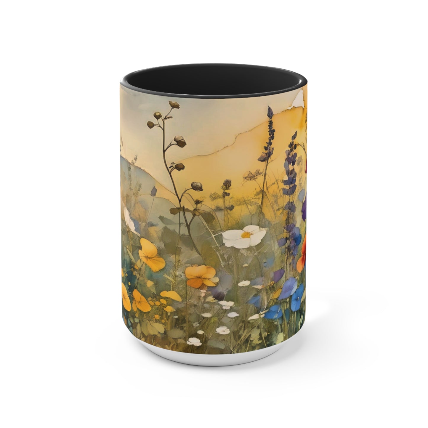 Wildflower Accent Mug with Color Inside