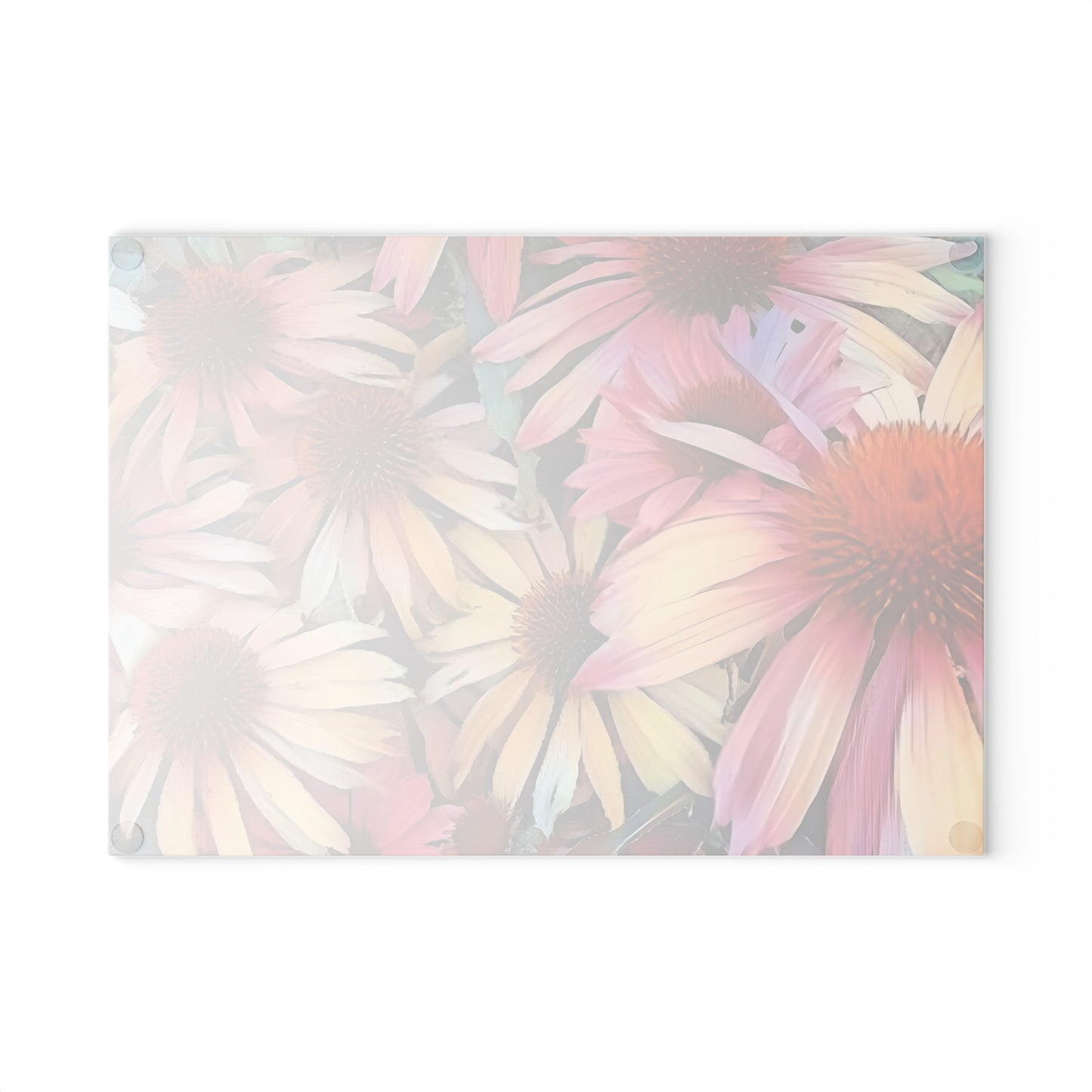 Pink Daisy Boho Glass Cutting Board