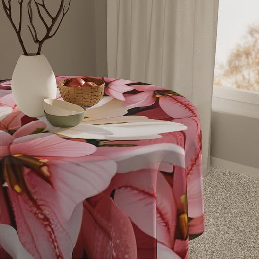 Pink Flowers Accent Tablecloth