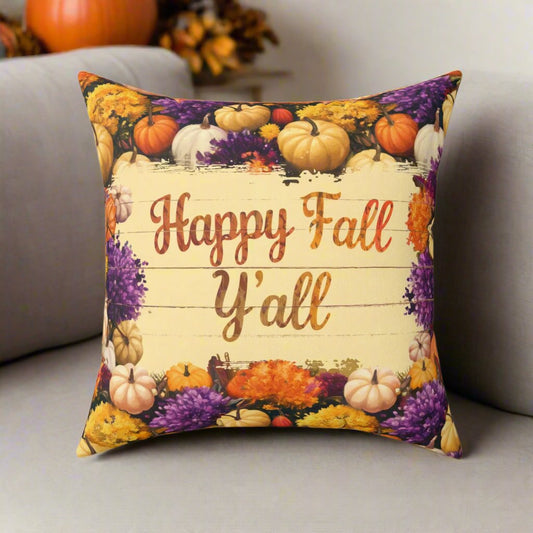 Happy Fall Y'all Accent Pillow