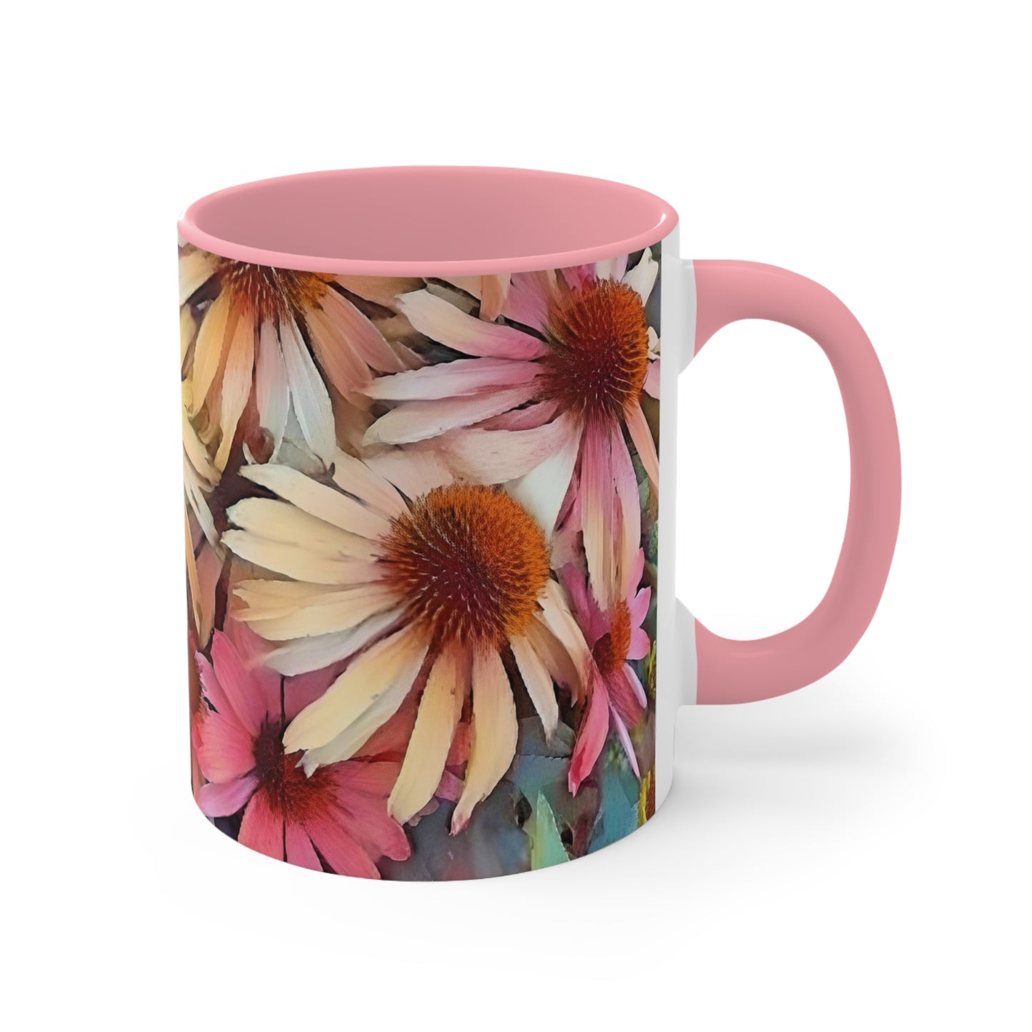 Pink Daisy Boho Accent Mugs