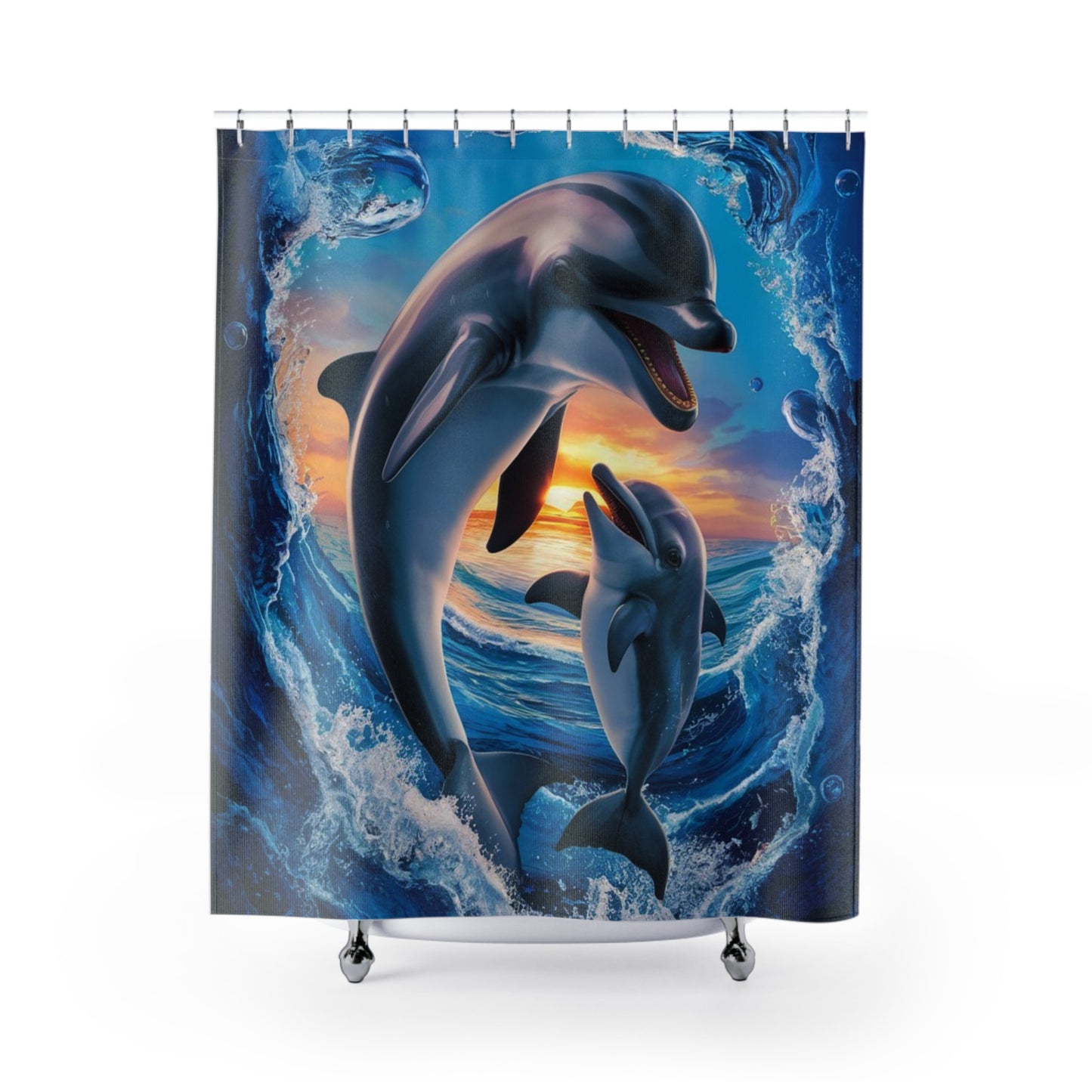 Joyful Dolphins Shower Curtain