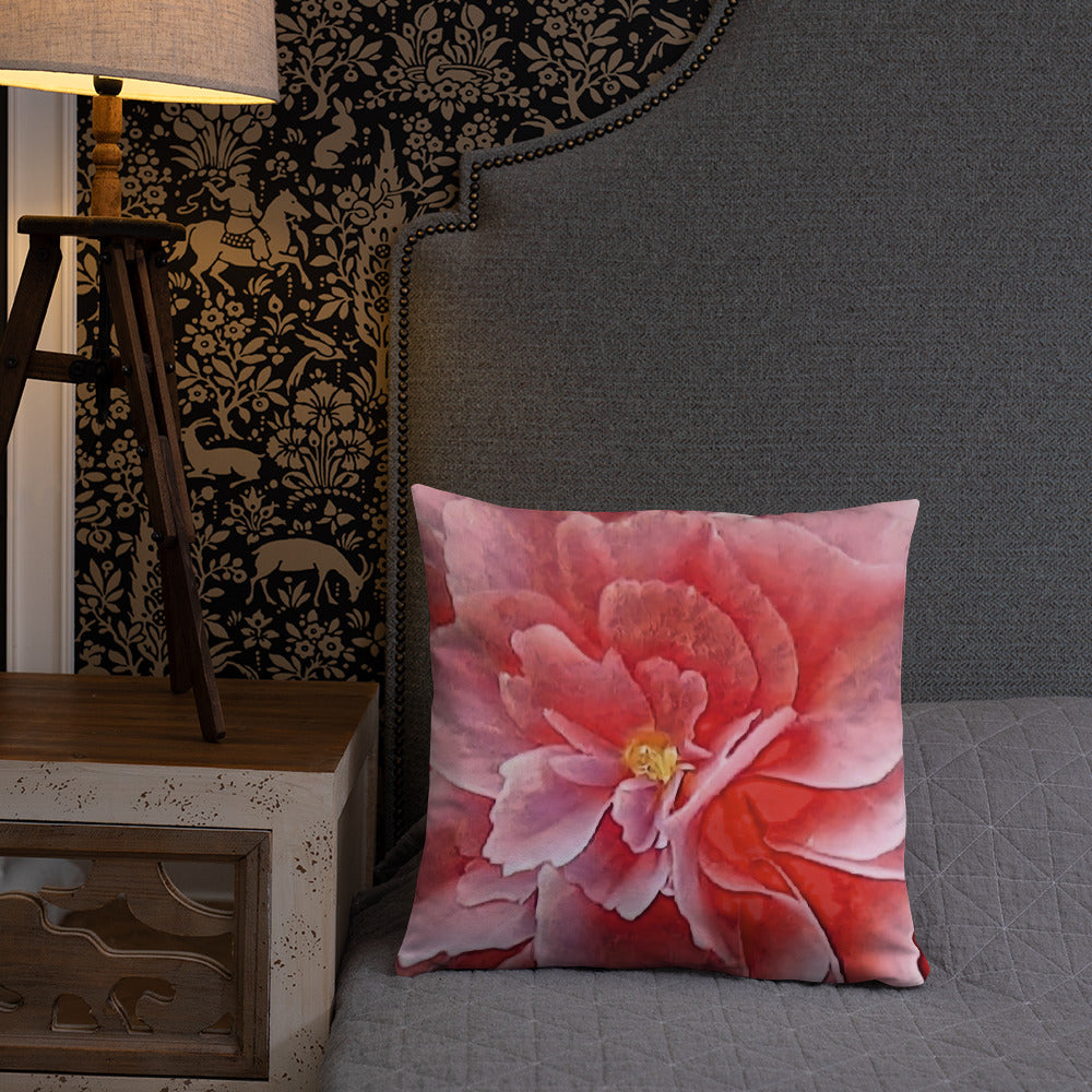 Pink Begonia Accent Pillow-FREE SHIPPING