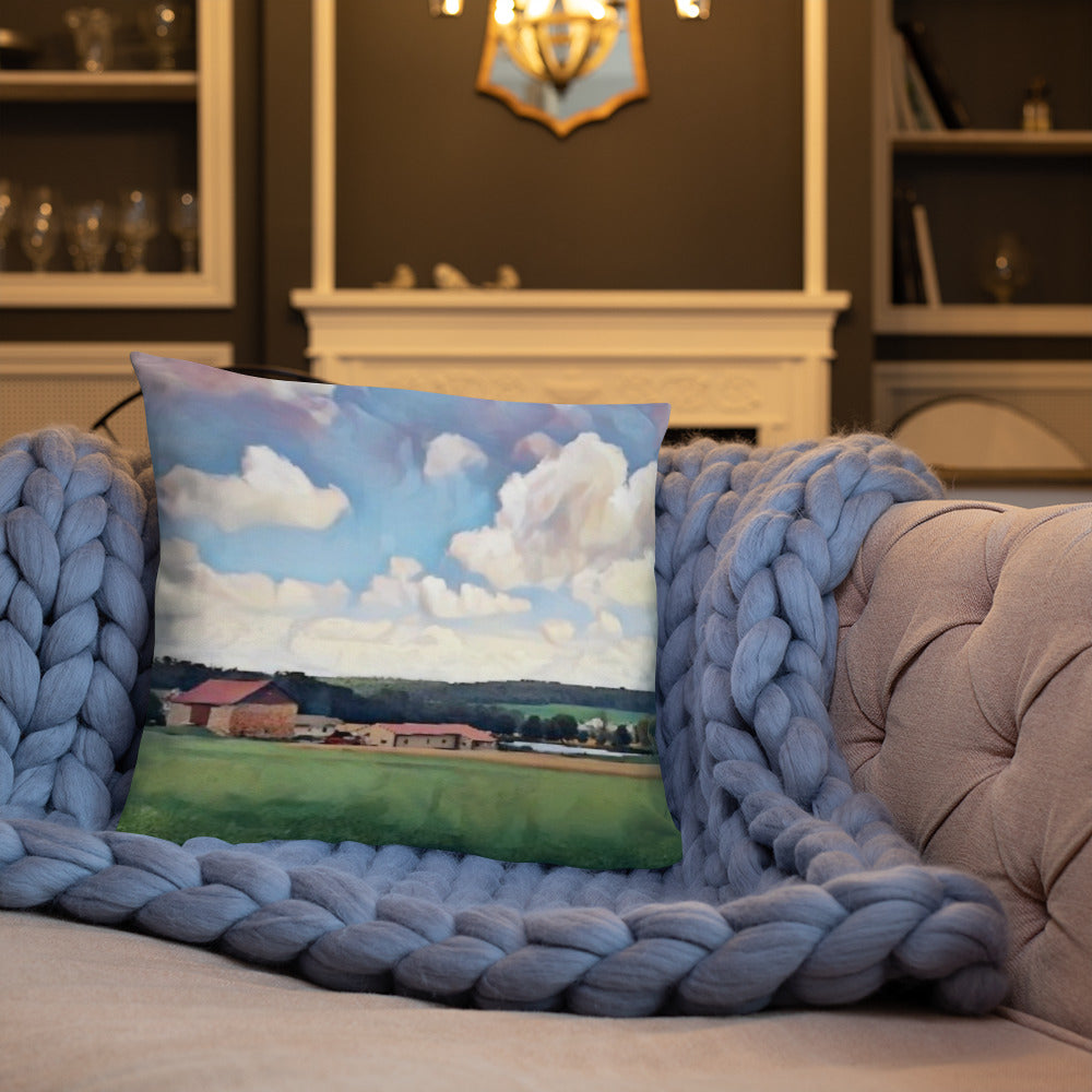 Farm Scene Accent Pillow