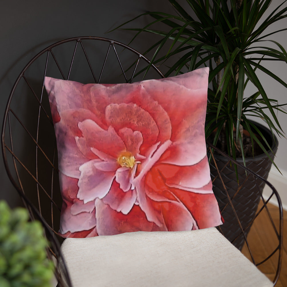 Pink Begonia Accent Pillow-FREE SHIPPING