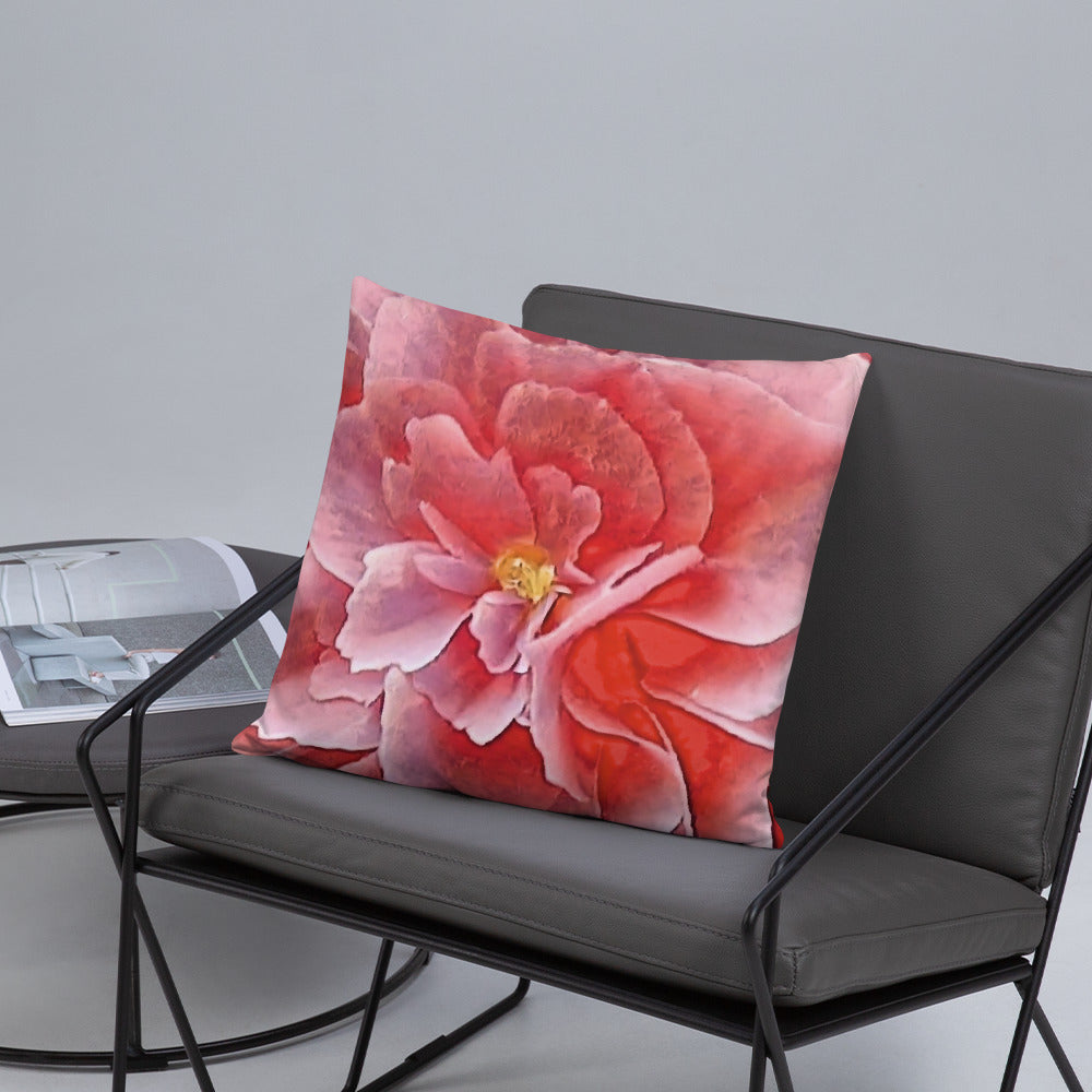 Pink Begonia Accent Pillow-FREE SHIPPING