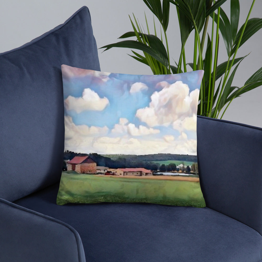 Farm Scene Accent Pillow