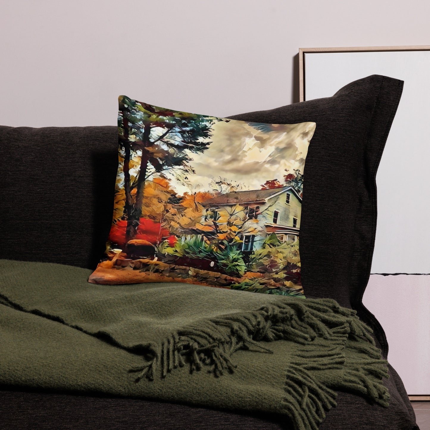 Fall Scene Accent Pillow