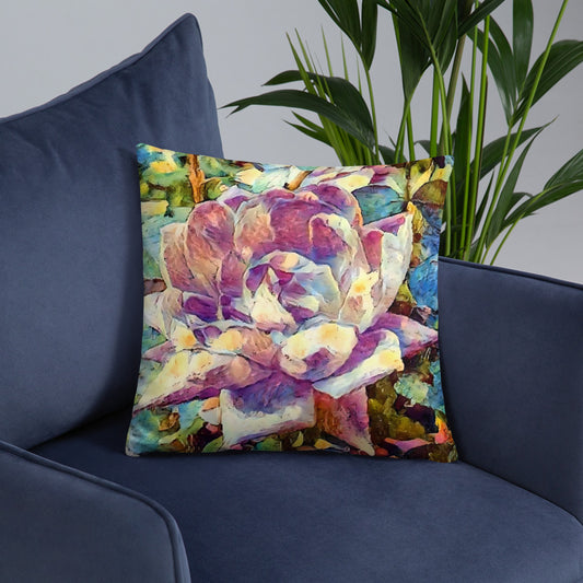Rosy Impressionistic Accent Pillow-FREE SHIPPING