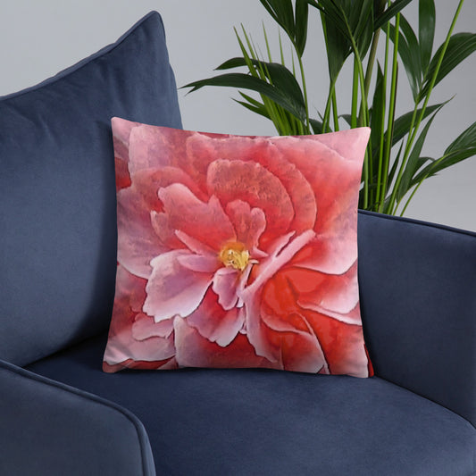 Pink Begonia Accent Pillow-FREE SHIPPING