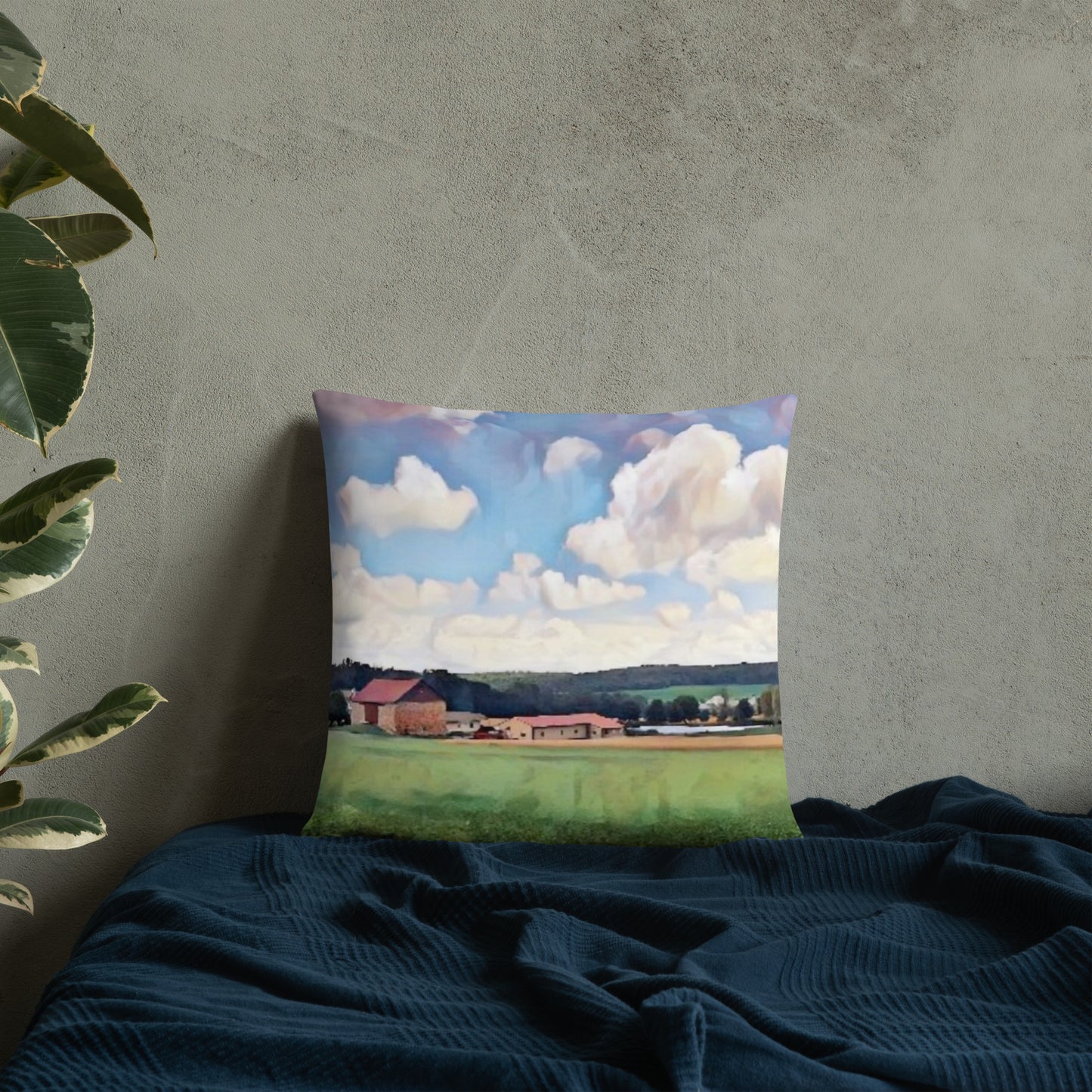 Farm Scene Accent Pillow