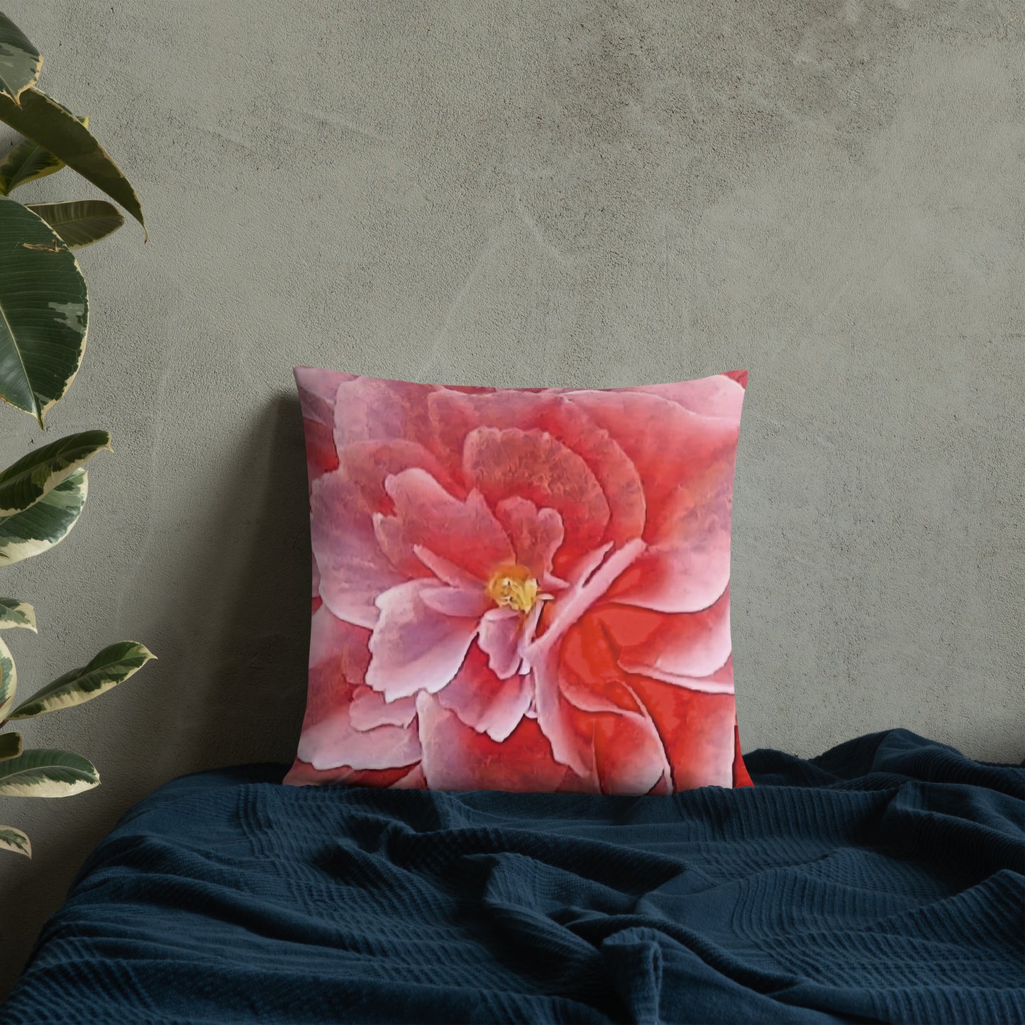 Pink Begonia Accent Pillow-FREE SHIPPING