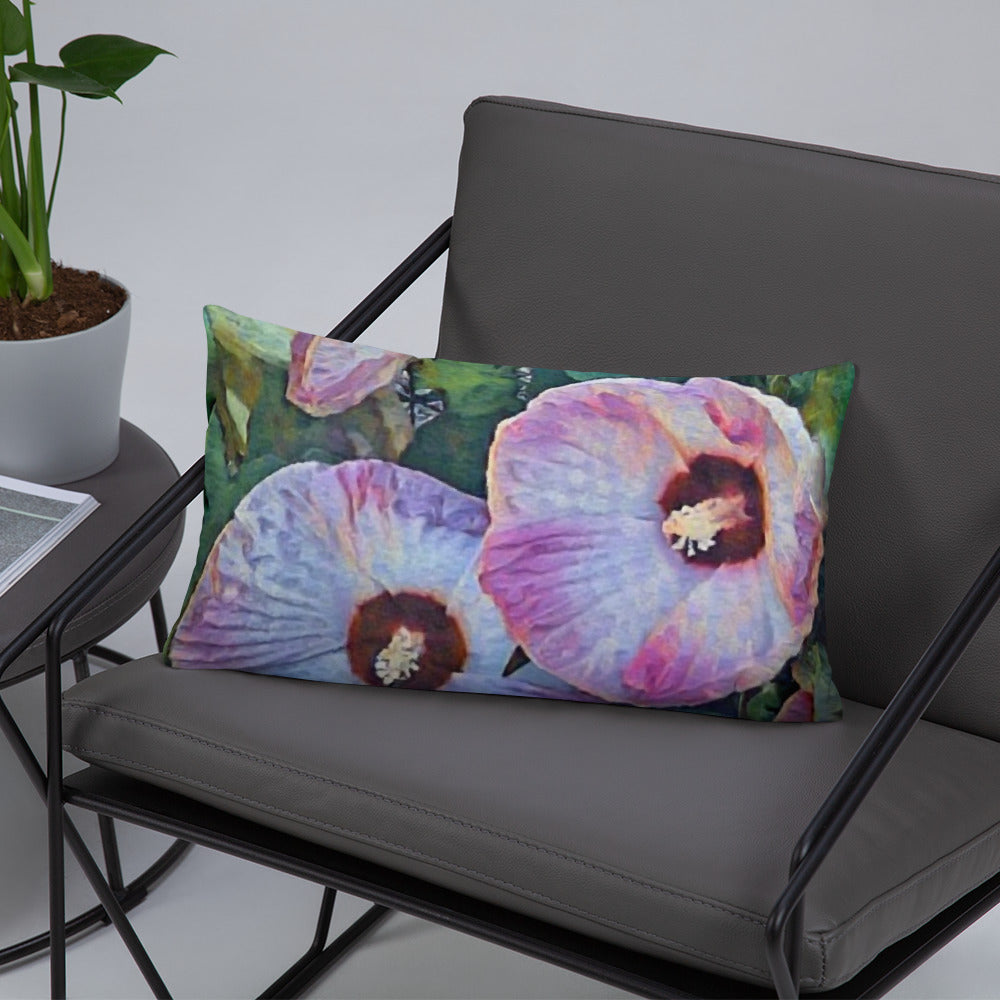 Flowering Hibiscus Boho Accent Pillow