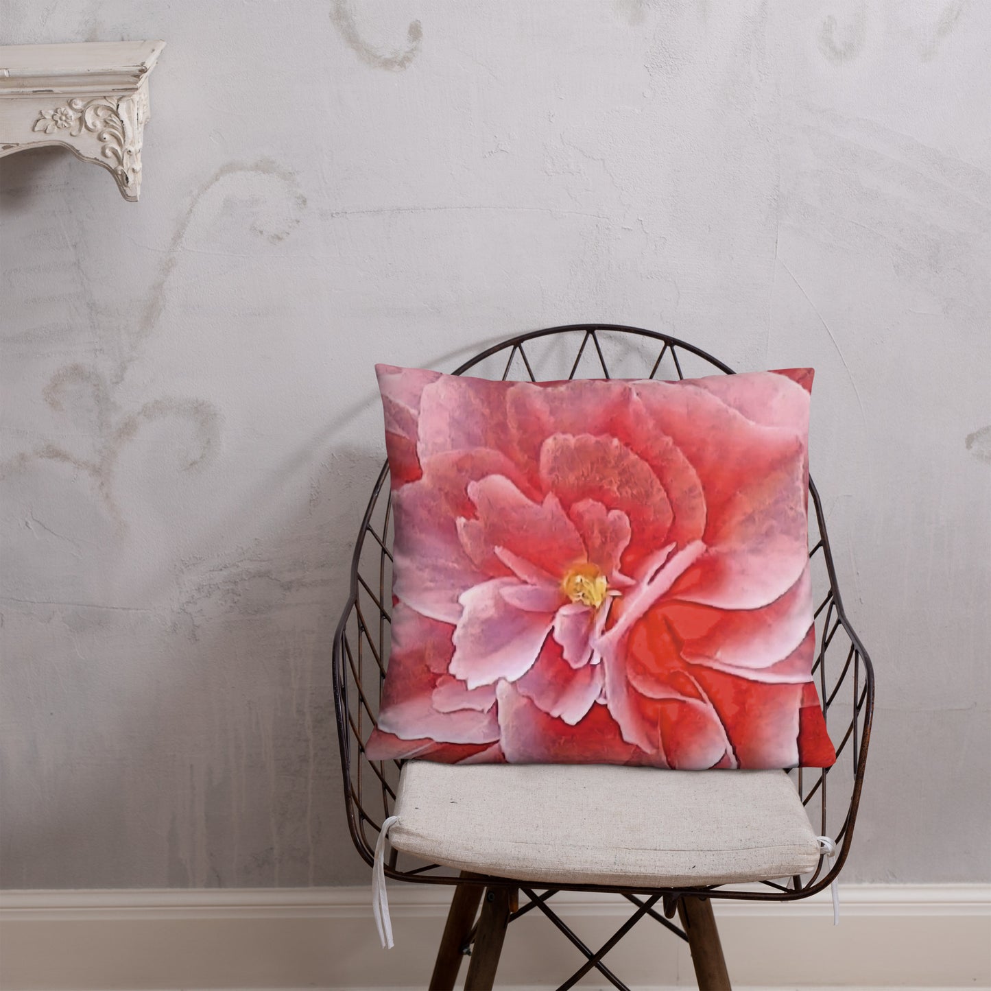 Pink Begonia Accent Pillow-FREE SHIPPING