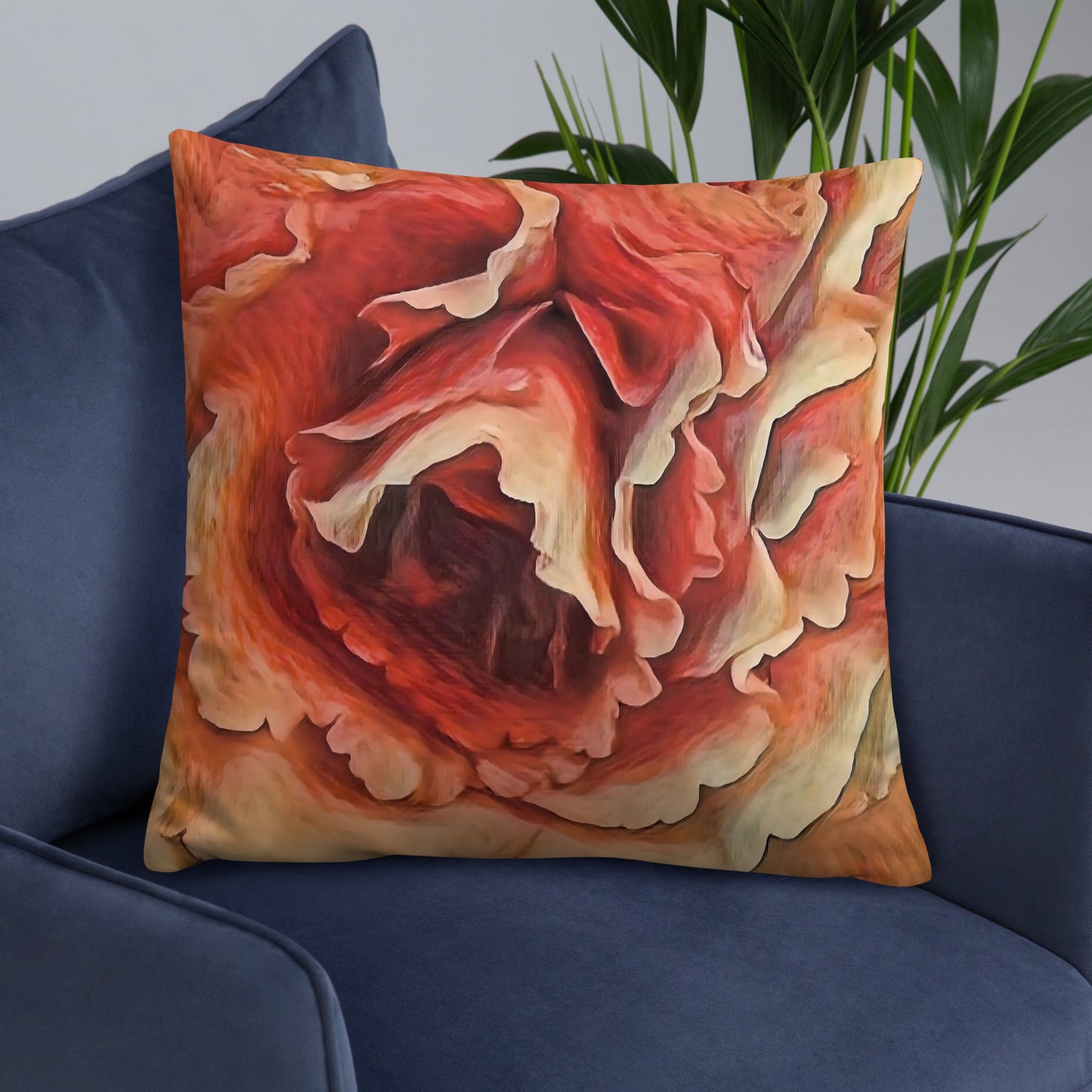 Apricot Begonia Accent Pillow-FREE SHIPPING