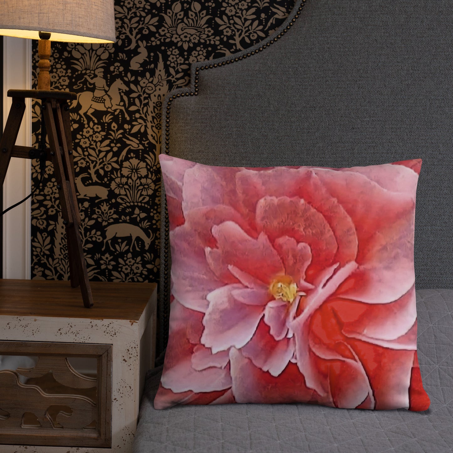 Pink Begonia Accent Pillow-FREE SHIPPING