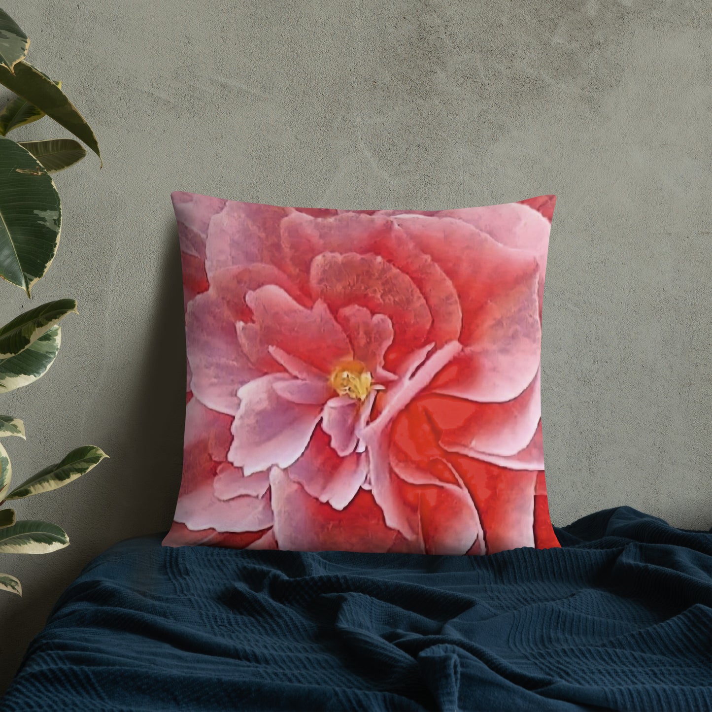 Pink Begonia Accent Pillow-FREE SHIPPING