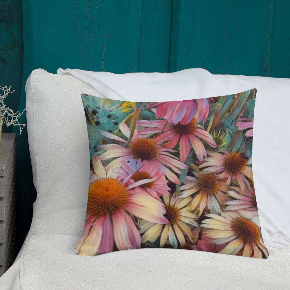 Pink Daisy Boho Pillow