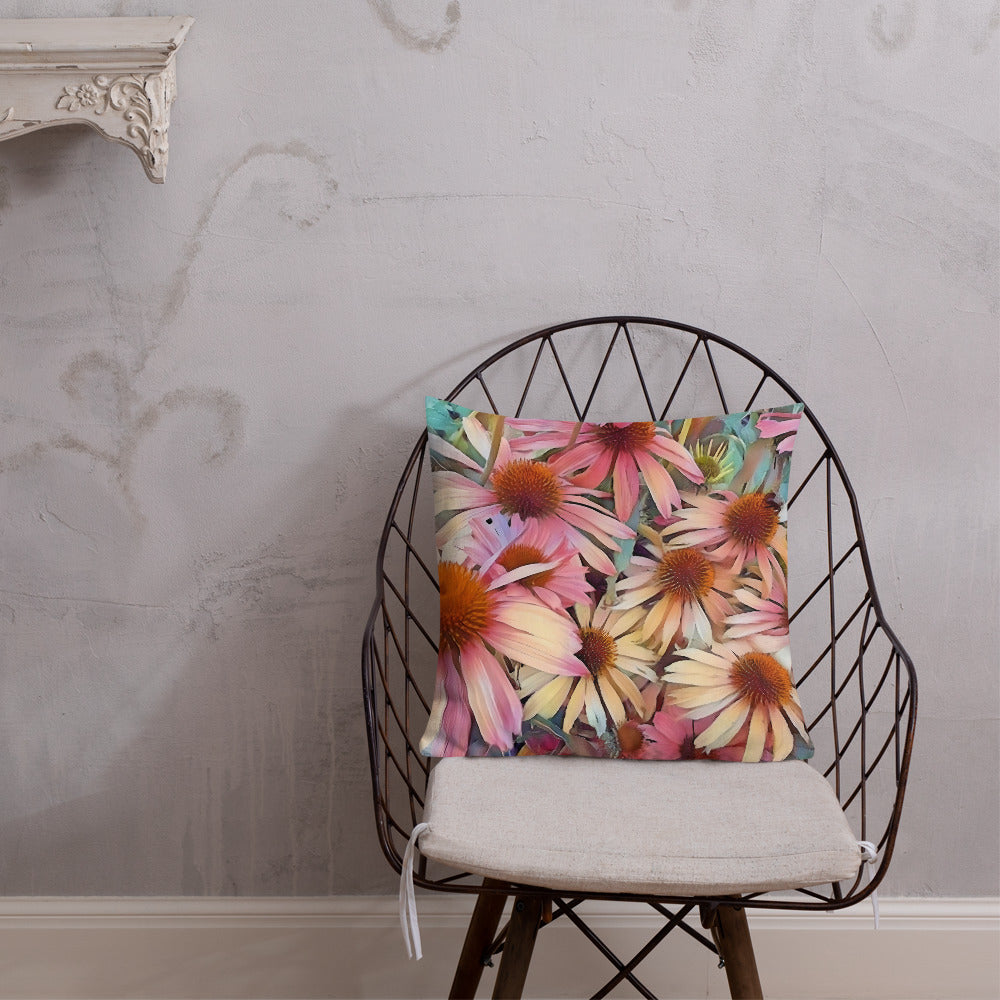 Pink Daisy Boho Pillow