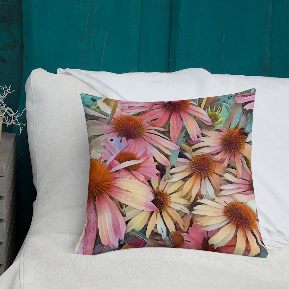 Pink Daisy Boho Pillow