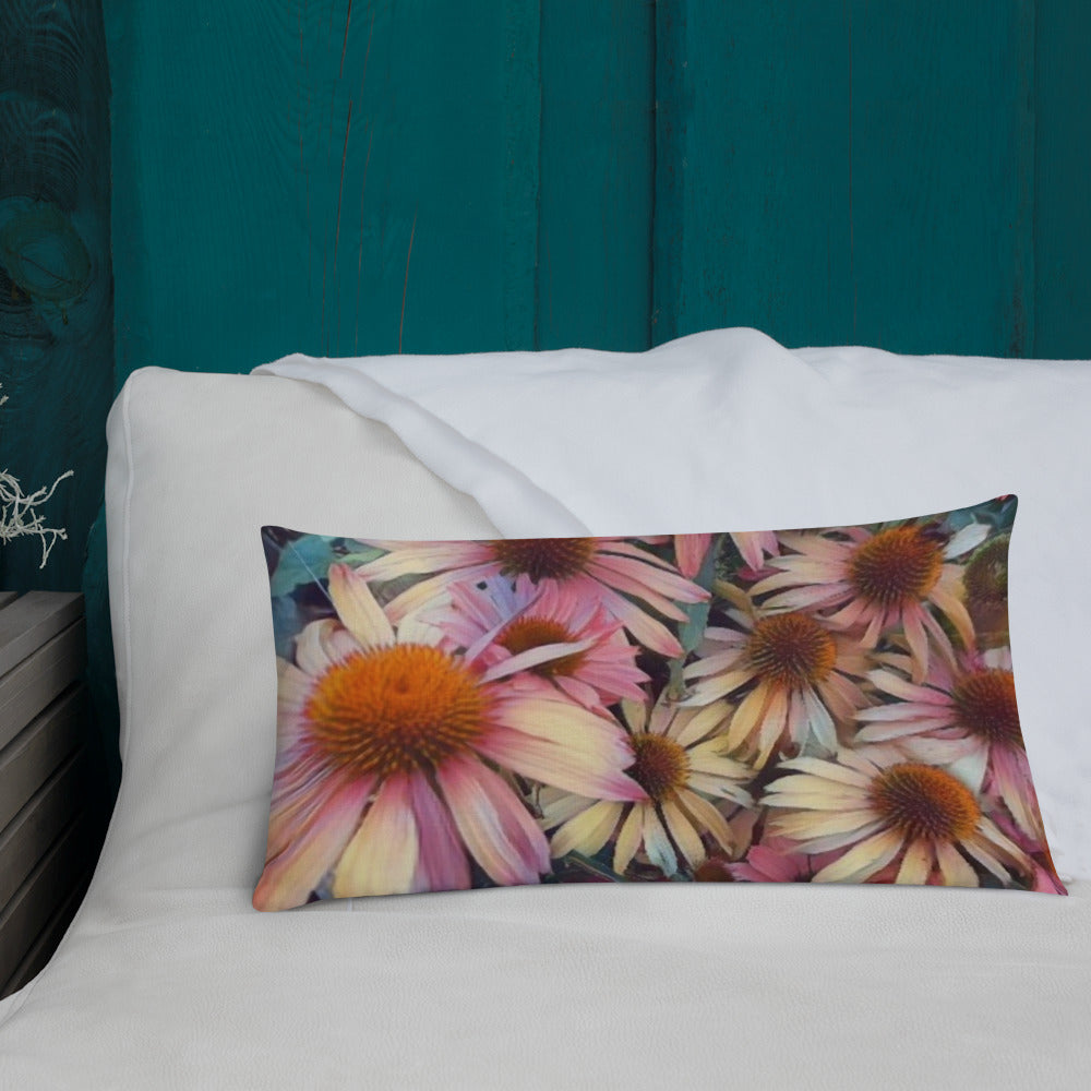 Pink Daisy Boho Pillow