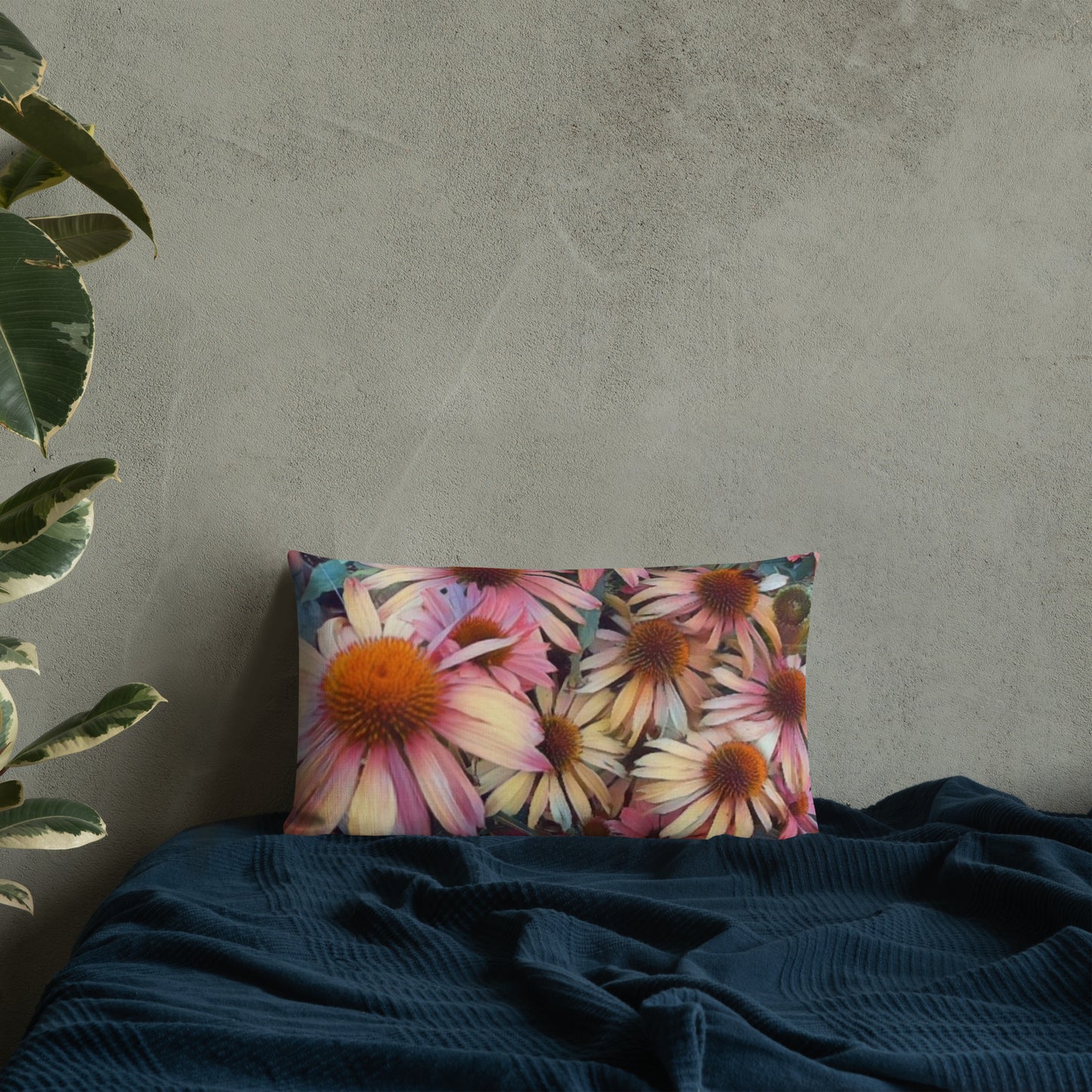 Pink Daisy Boho Pillow