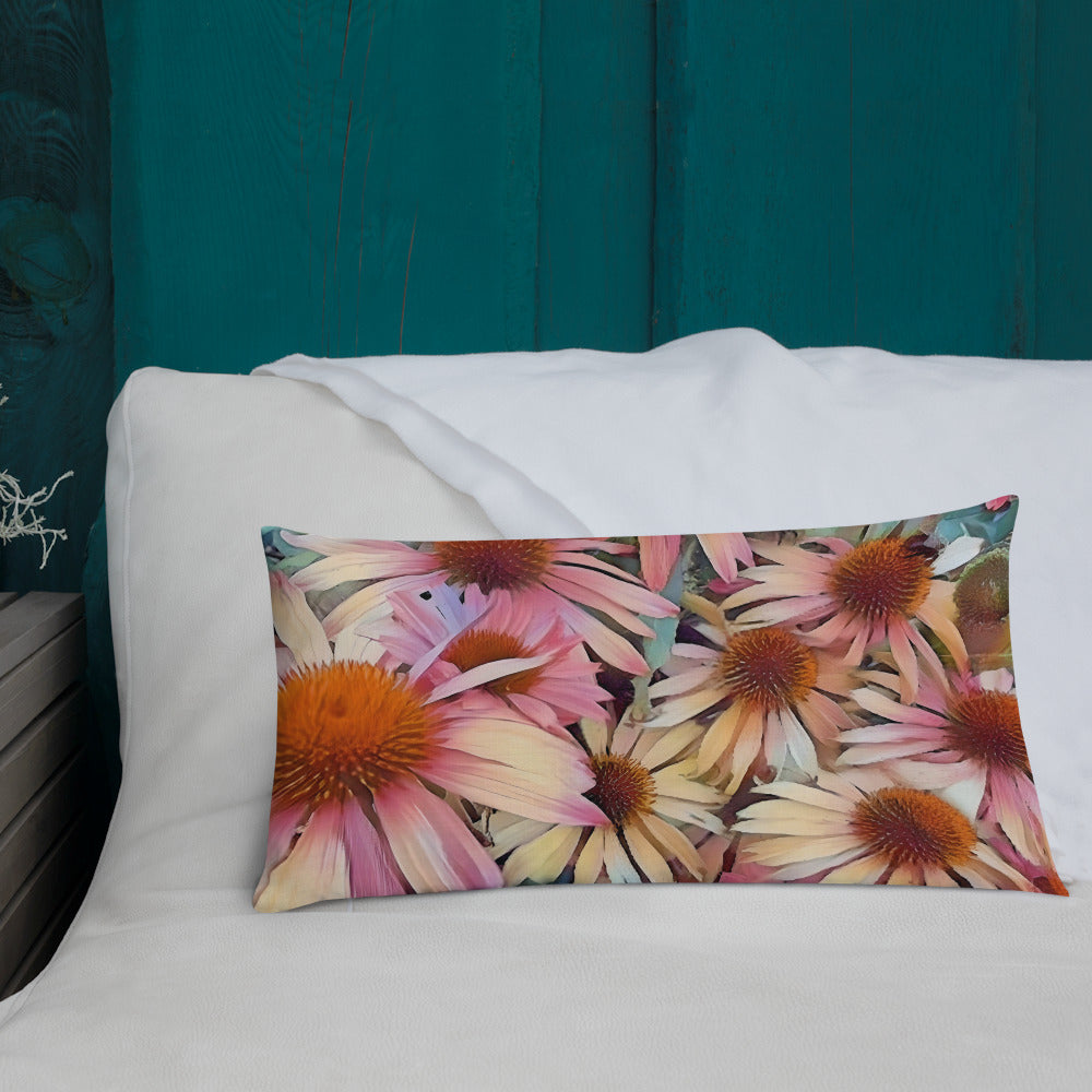 Pink Daisy Boho Pillow