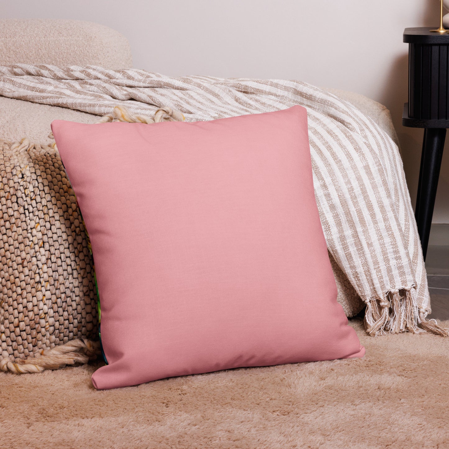 Pink and White Flower Pillow