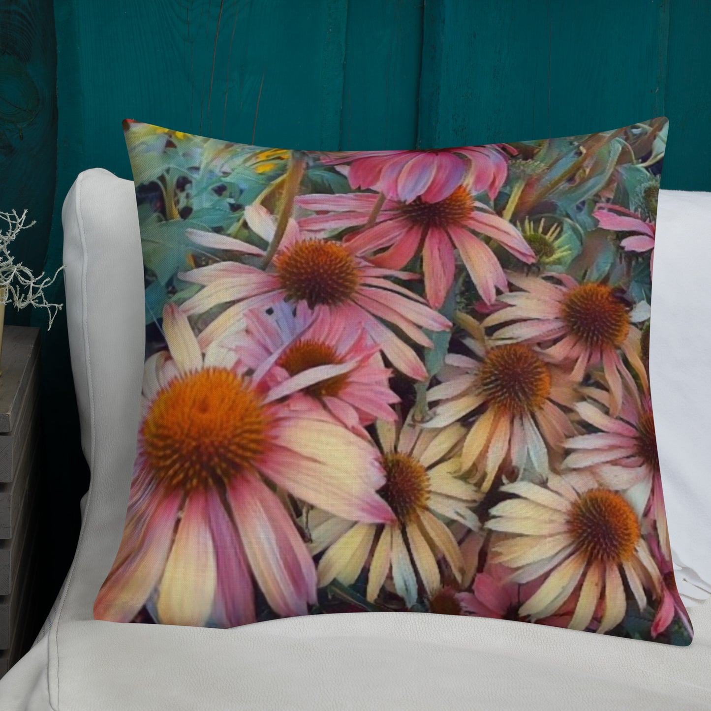 Pink Daisy Boho Pillow