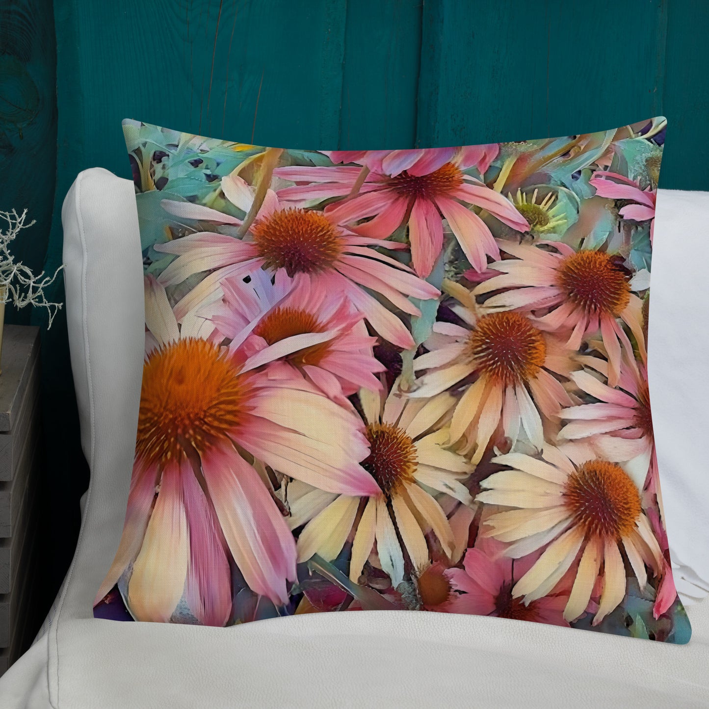 Pink Daisy Boho Pillow