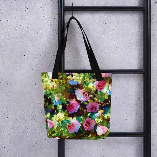Pink and Blue Flower Tote bag
