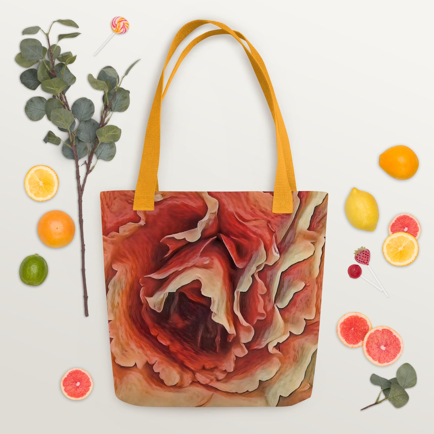 Apricot Begonia Flower Tote