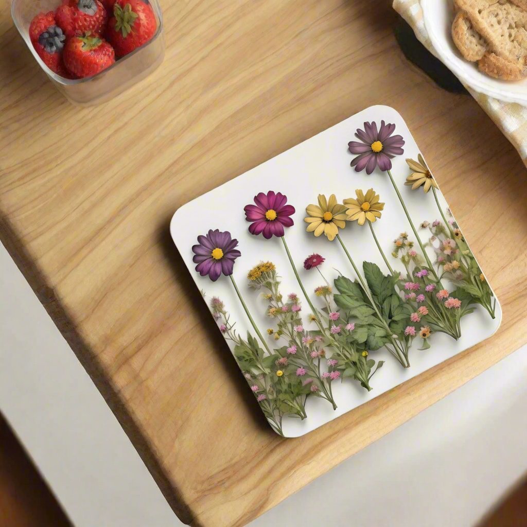 3D Wildflower Cork-back Coaster