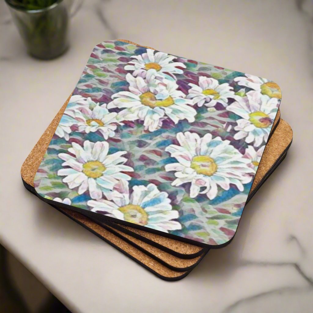 Crazy Daisy Boho Cork-back coaster