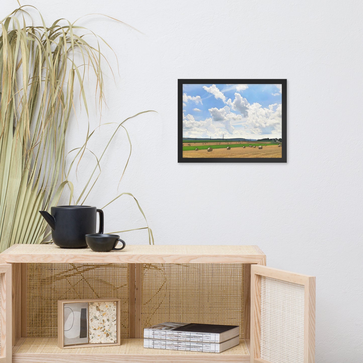 Bales of Wheat Farm Scene Framed poster